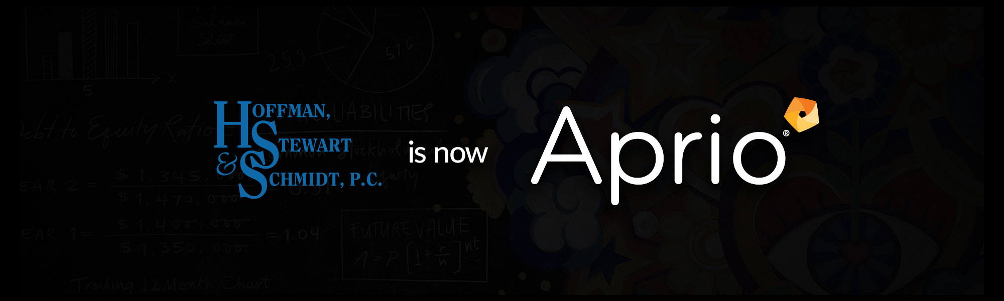 Hoffman, Stewart & Schmidt, P.C. and Aprio - M&A transitional banner
